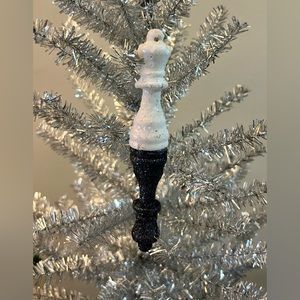 Chess Piece Ornament in Black and White